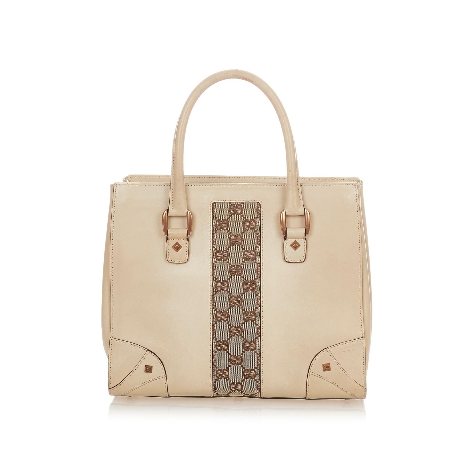 Gucci GG Nailhead Leather Handbag - Image 3