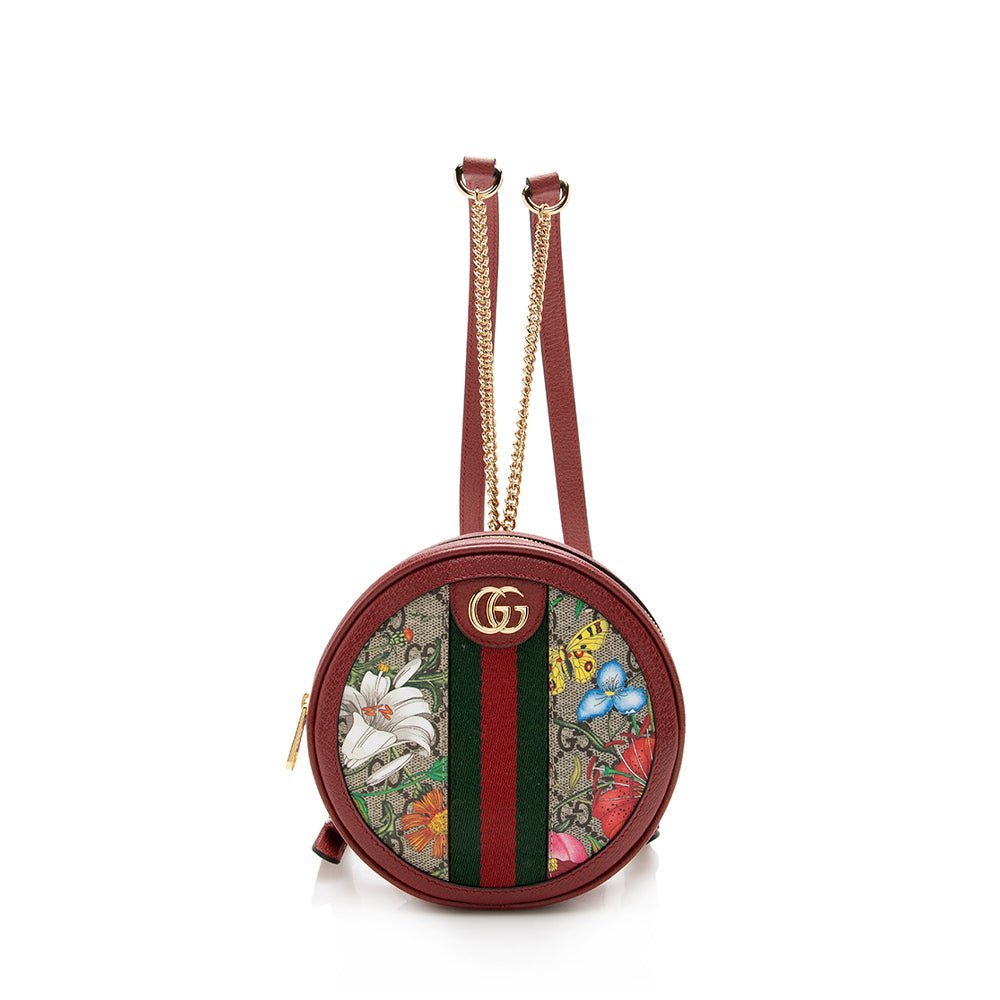 Gucci GG Supreme Flora Ophidia Round Mini Backpack