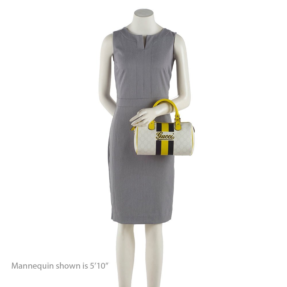 Gucci GG Supreme Joy Vintage Web Small Boston Satchel - Image 5