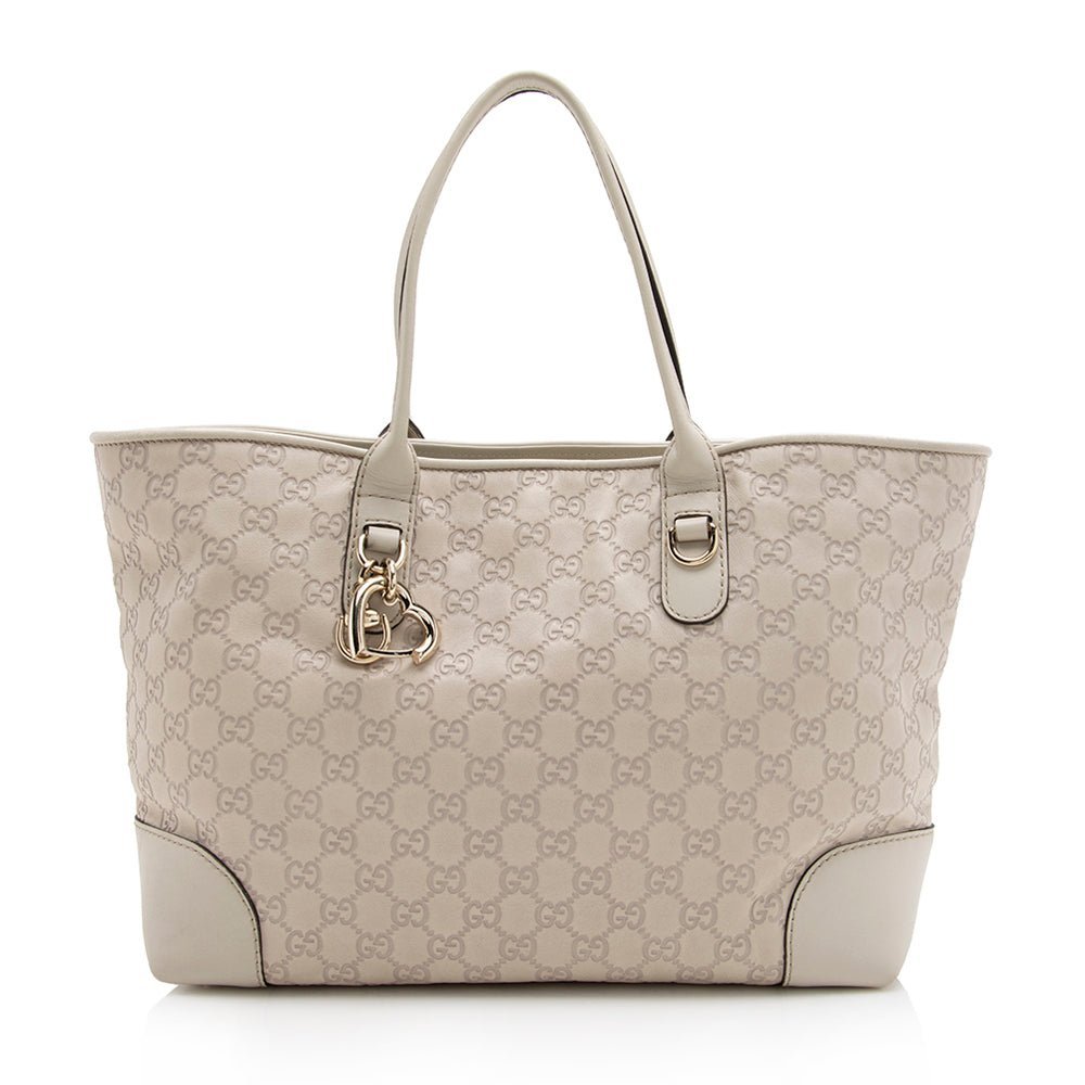 Gucci Guccissima Leather Heart Bit Medium Tote