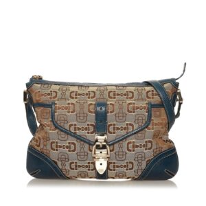 Gucci Horsebit Canvas Crossbody Bag