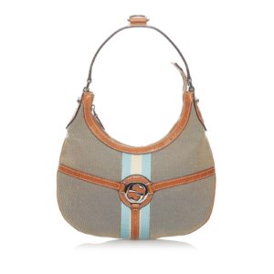Gucci Web Reins Canvas Hobo Bag