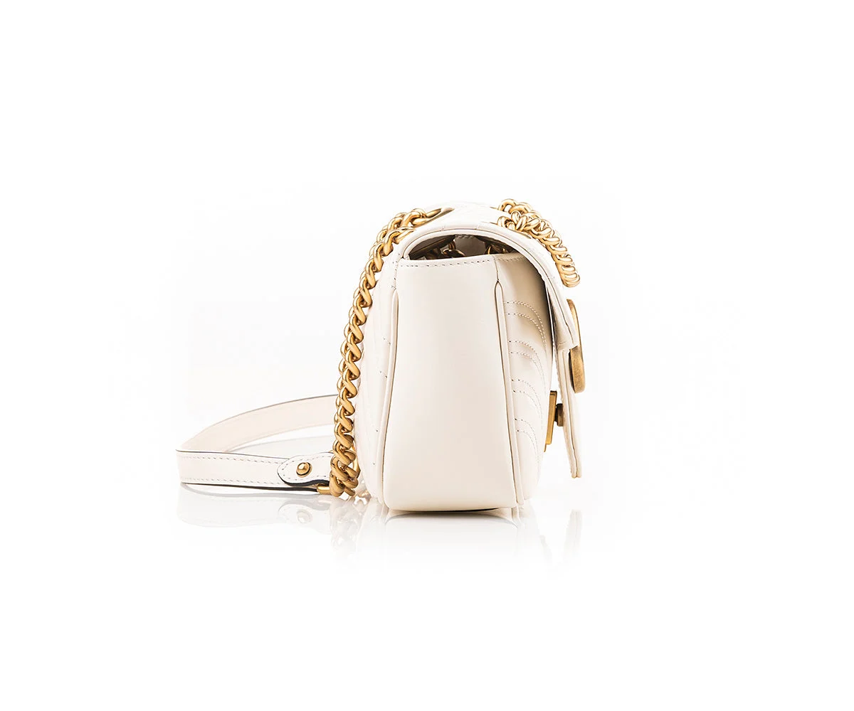 GG Marmont Mini Bag In White - Image 3