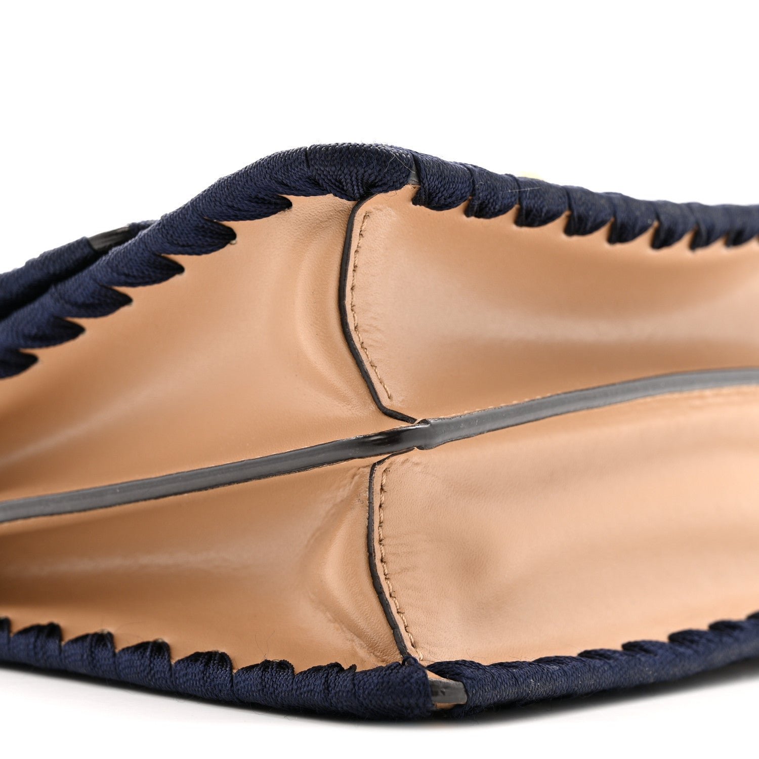 Fendi Vitello Liberty Lucido Ribbon Lace-Up Studded Small Kan I Shoulder Bag - Image 10