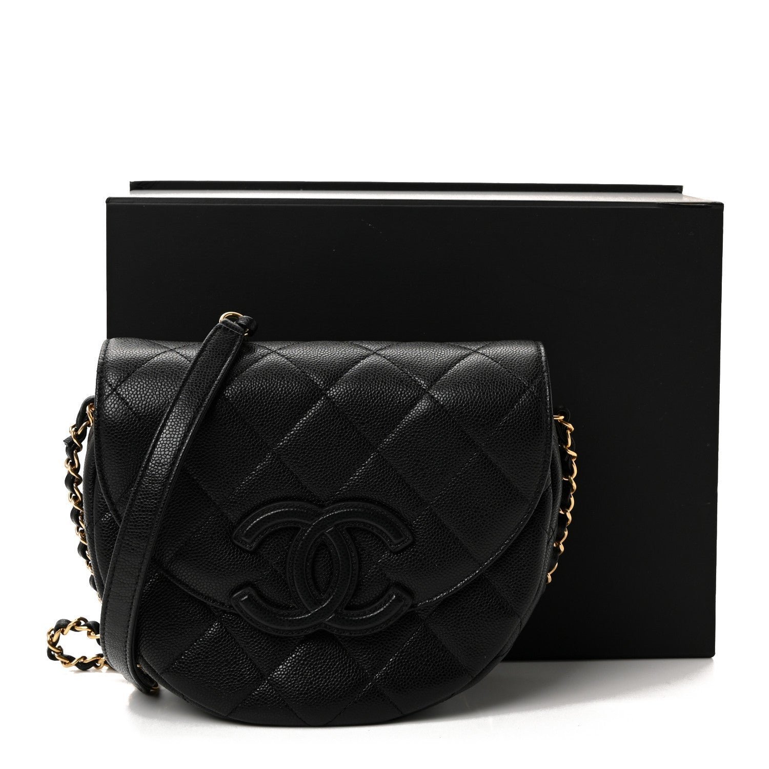 Caviar Quilted Mini Messenger Flap Black - Image 11