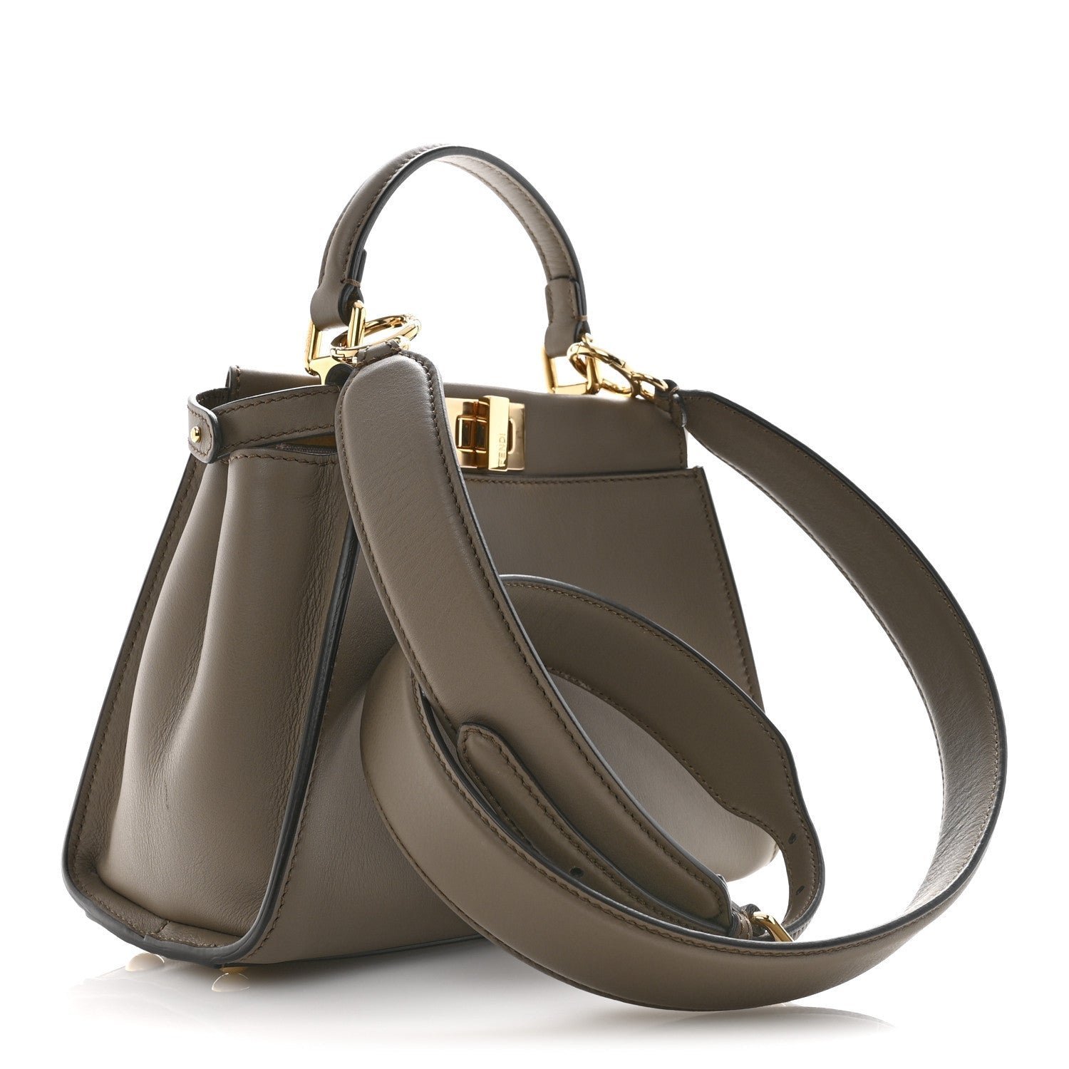 Fendi Vitello Seta Canvas FF Embroidered Mini Peekaboo Iconic Satchel - Image 3