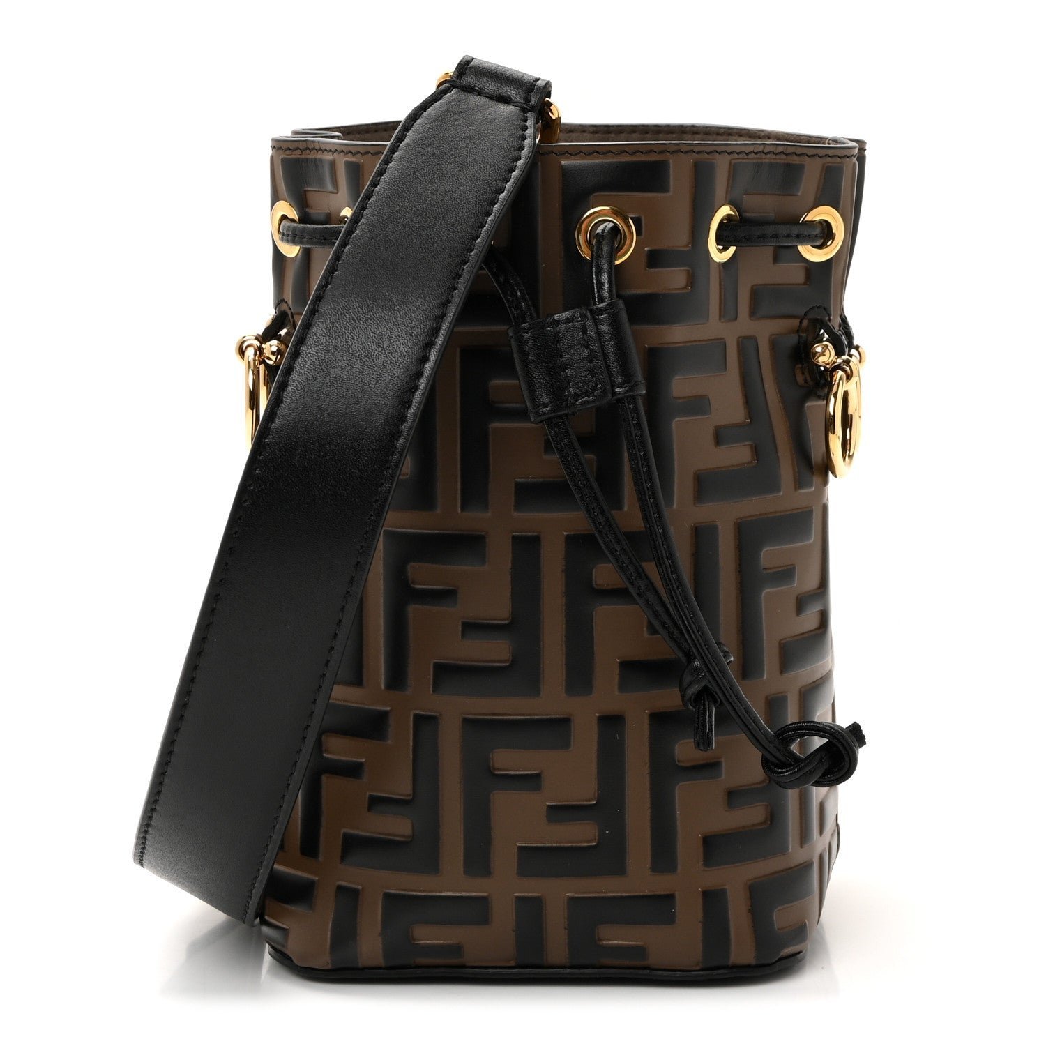 Fendi Vitello Liberty Bi-Color FF 1974 Embossed Mini Mon Tresor