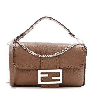 Fendi Cuoio Roma Sellerissima Nappa Sintetica Tape Stitch Mini Baguette