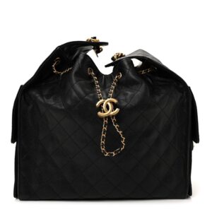 Caviar Quilted Medium Chanel 25 Handbag Black
