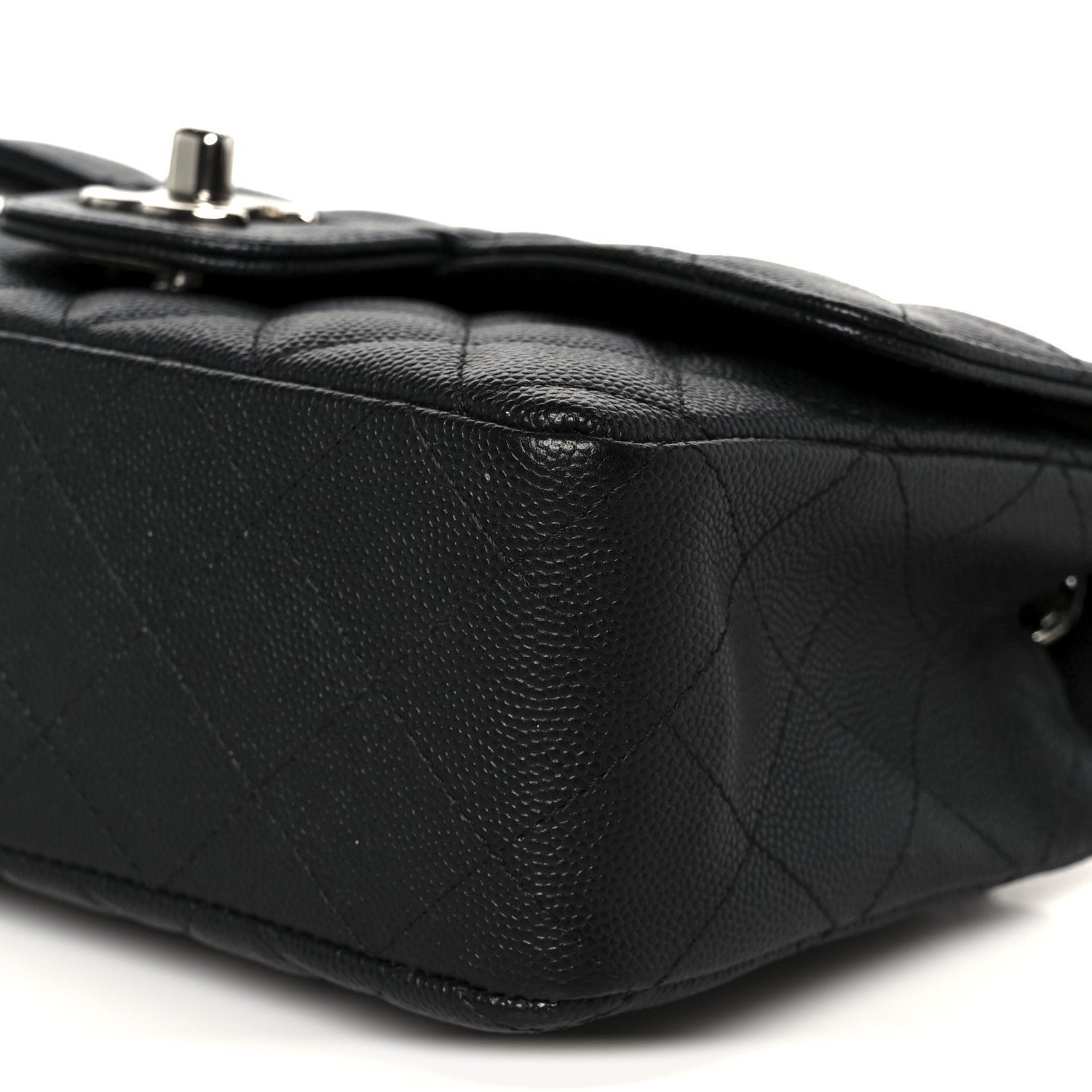 Caviar Quilted Mini Rectangular Flap Black - Image 11