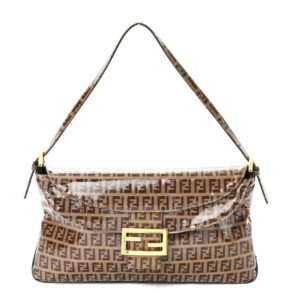 Vinyl Zucchino Baguette Tobacco Double Flap Bag