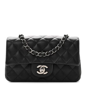 Caviar Quilted Mini Rectangular Flap Black