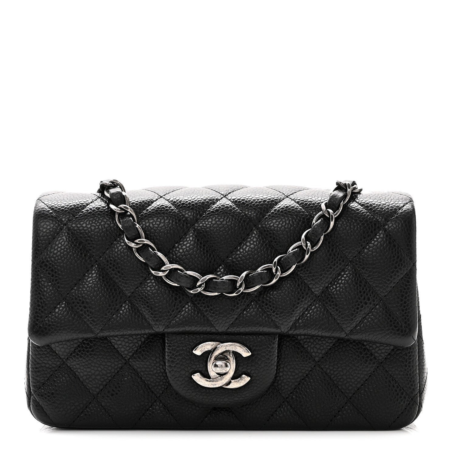 Caviar Quilted Mini Rectangular Flap Black