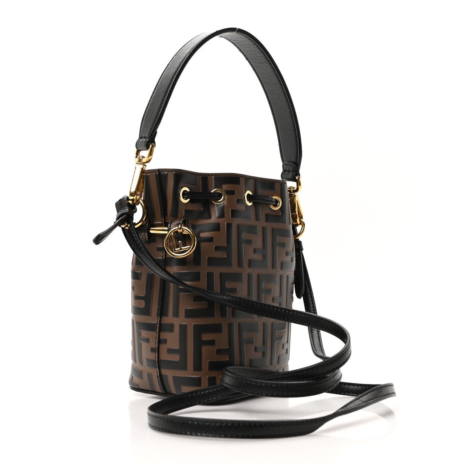 Fendi Vitello Liberty Bi-Color FF 1974 Embossed Mini Mon Tresor - Image 3