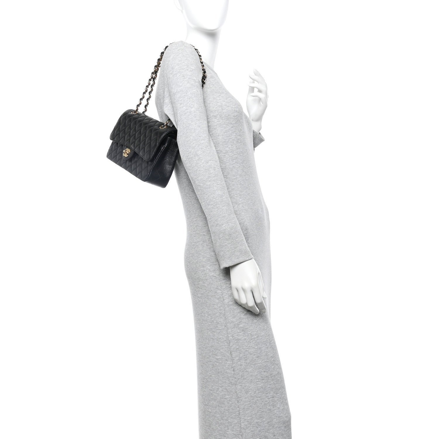 Caviar Quilted Medium Double Flap Black - Image 2