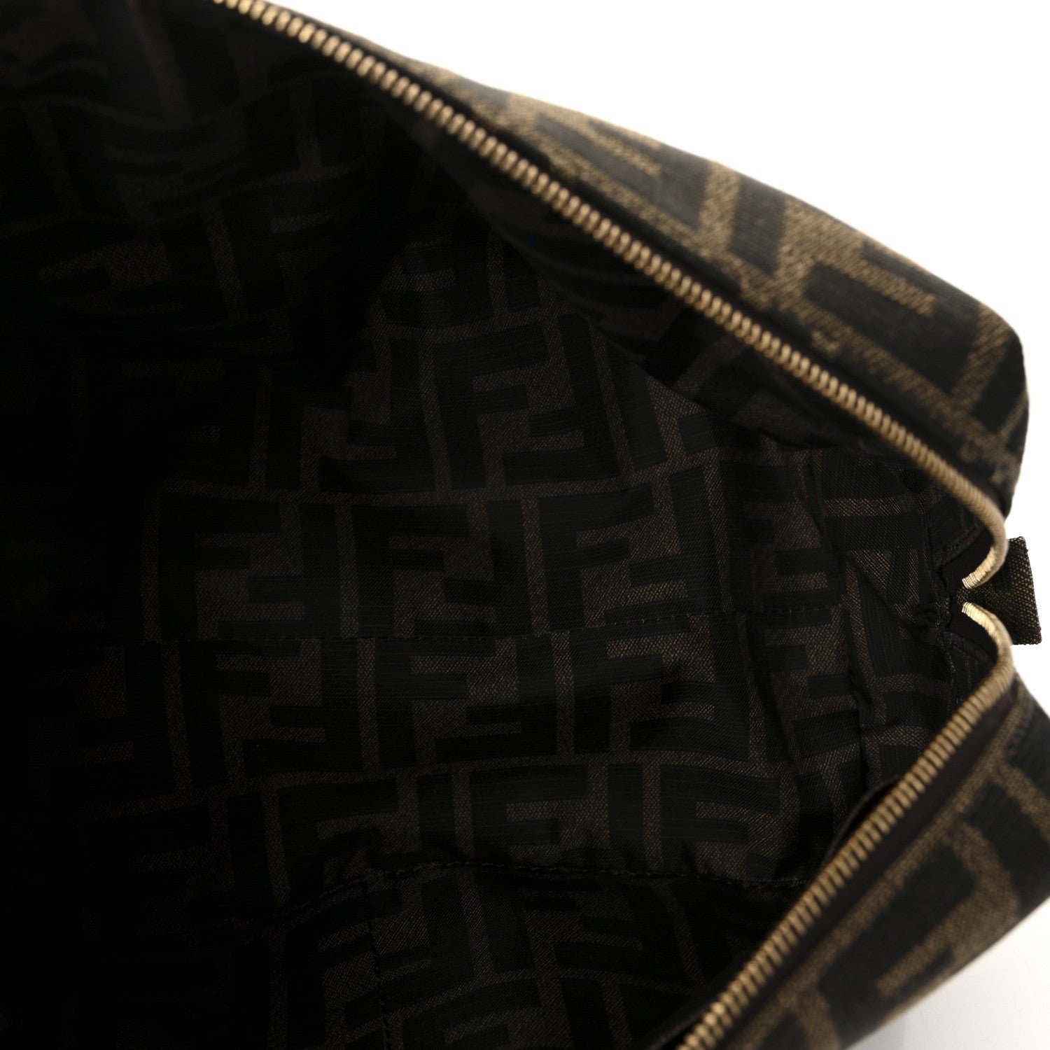 Fendi Fabric Jacquard FF 1974 Medium Trapezoid Beauty Pouch - Image 5