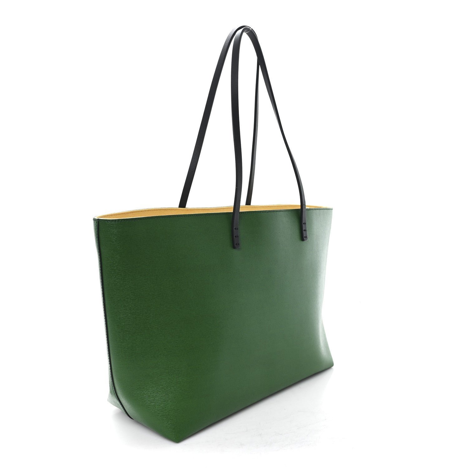 Monster Buggies Medium Roll Tote Emerald Green Textured Leather Shopper - Image 3