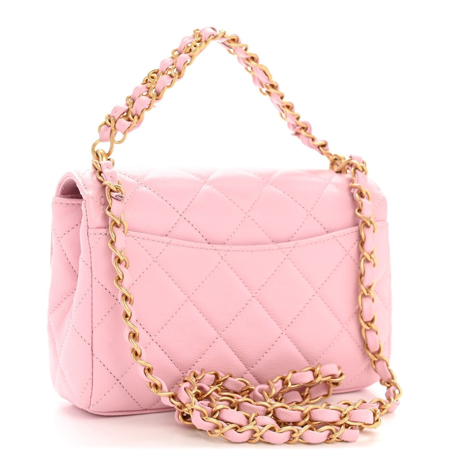 Caviar Quilted Mini Flap Light Pink - Image 3