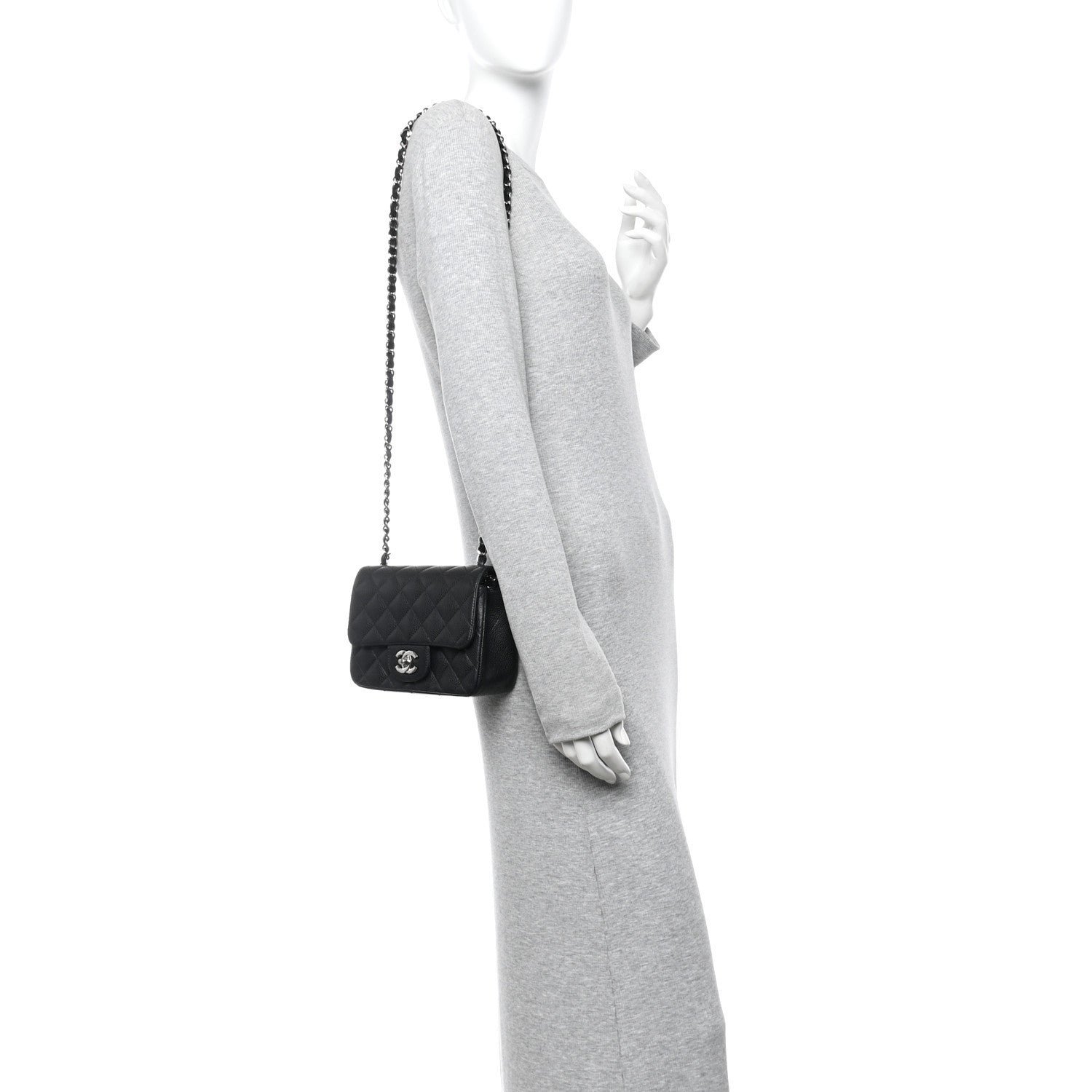 Caviar Quilted Mini Square Flap Black - Image 2