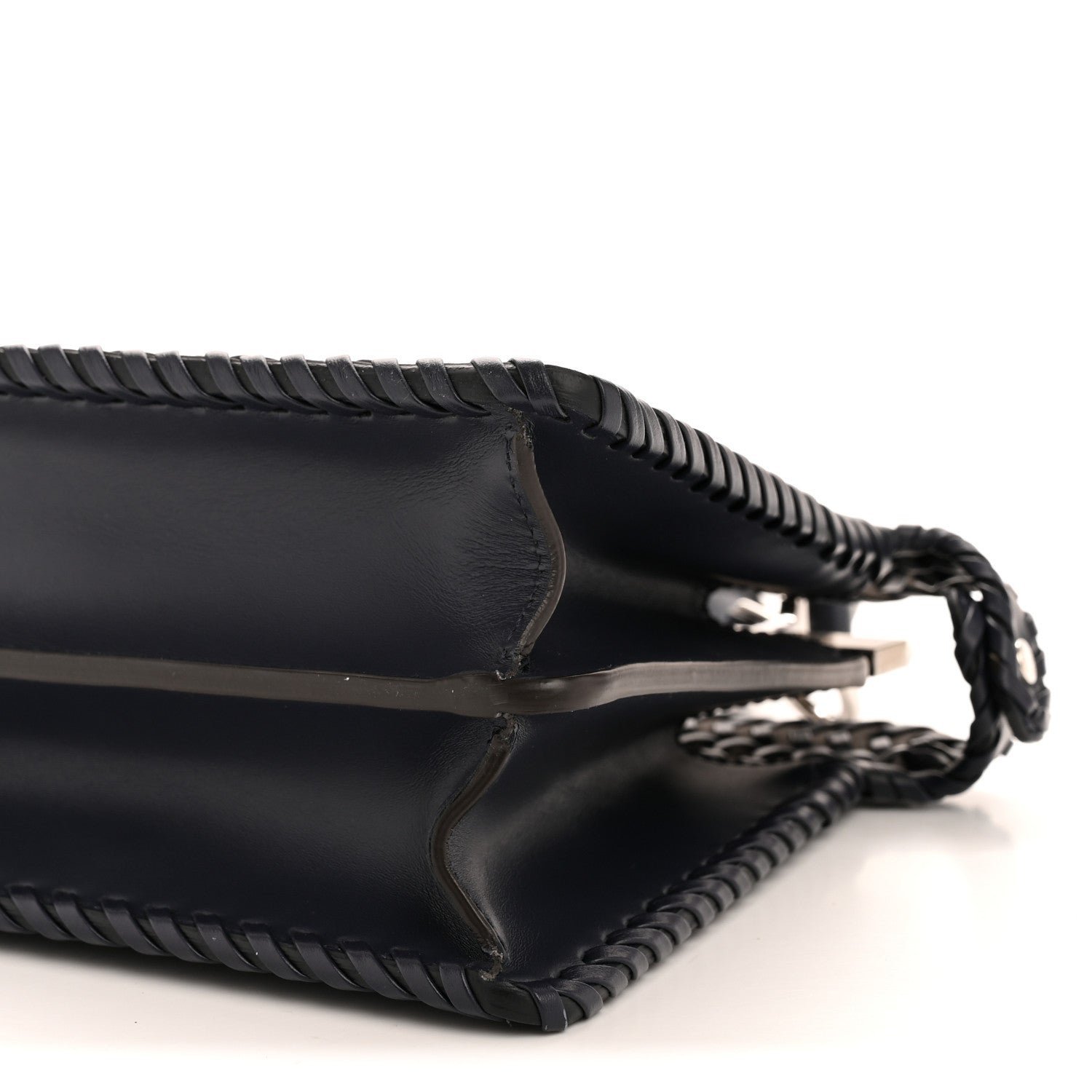 Fendi Vitello King Shiny Nappa Intreccio Petite Peekaboo I SEE U Satchel - Image 11