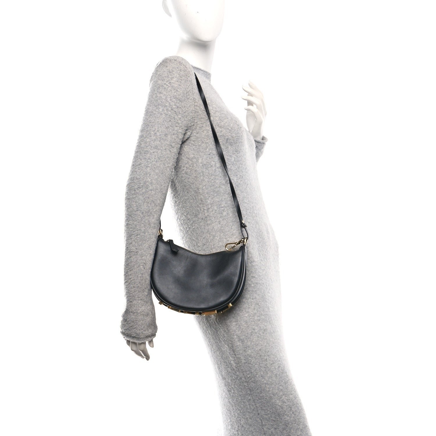 Fendi Vitello Grace Matte Mini Fendigraphy Hobo Bag - Image 2