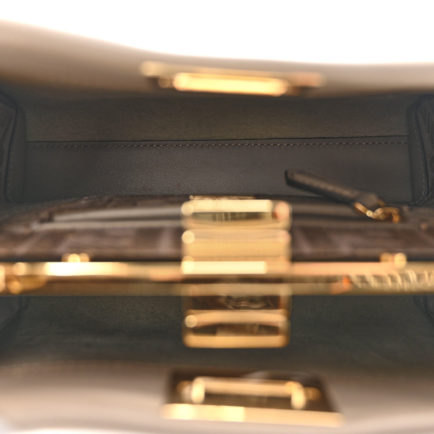 Fendi Vitello Seta Canvas FF Embroidered Mini Peekaboo Iconic Satchel - Image 5