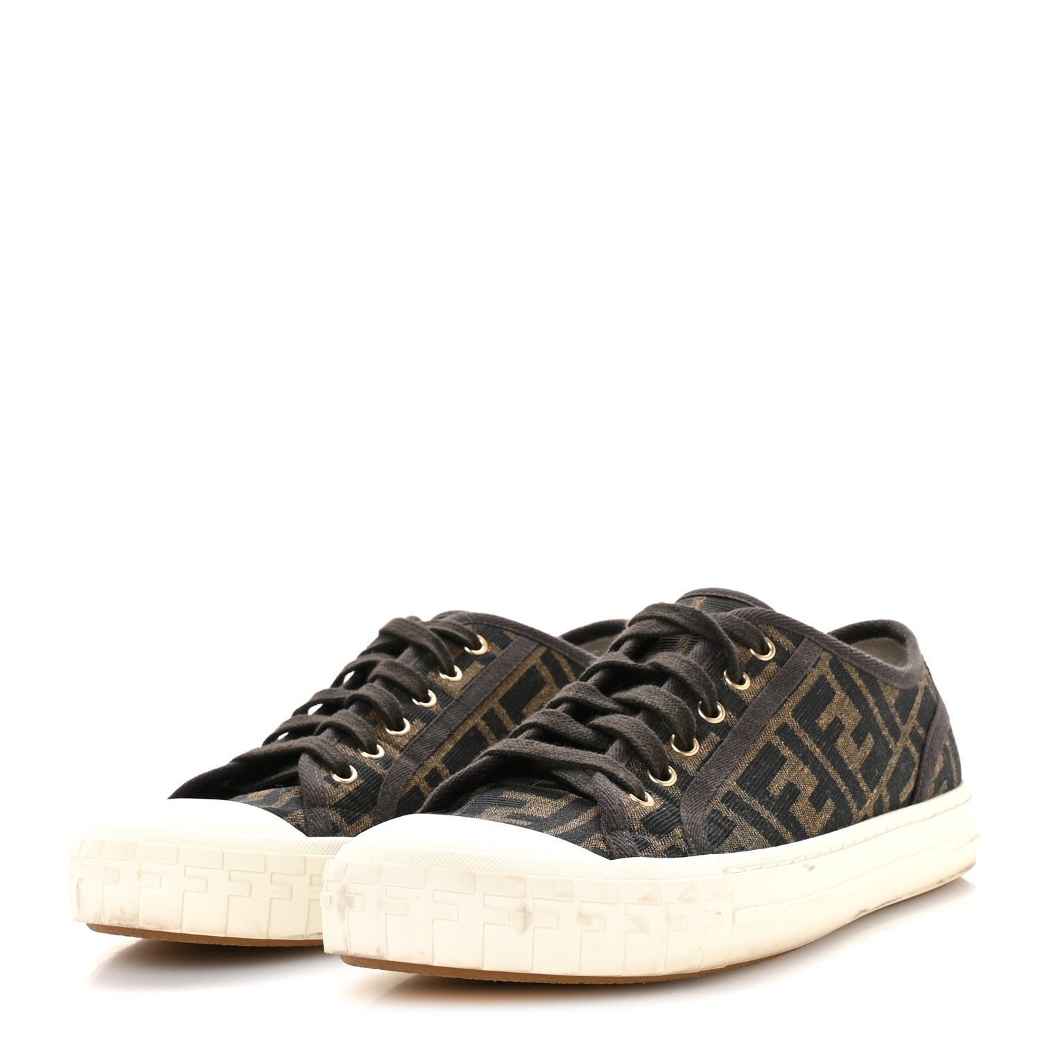 Fendi Fabric Jacquard FF Domino Low-Top Sneakers - Image 4