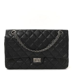 Aged Calfskin Quilted 2.55 Reissue 226 Flap Black