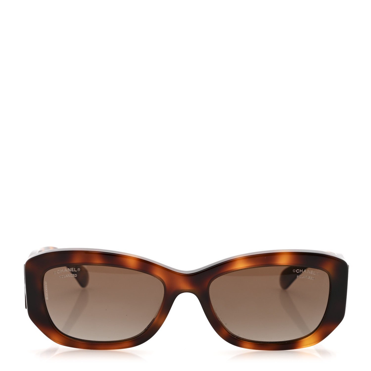 Acetate Polarized Rectangle Sunglasses 5493 Tortoise - Image 2