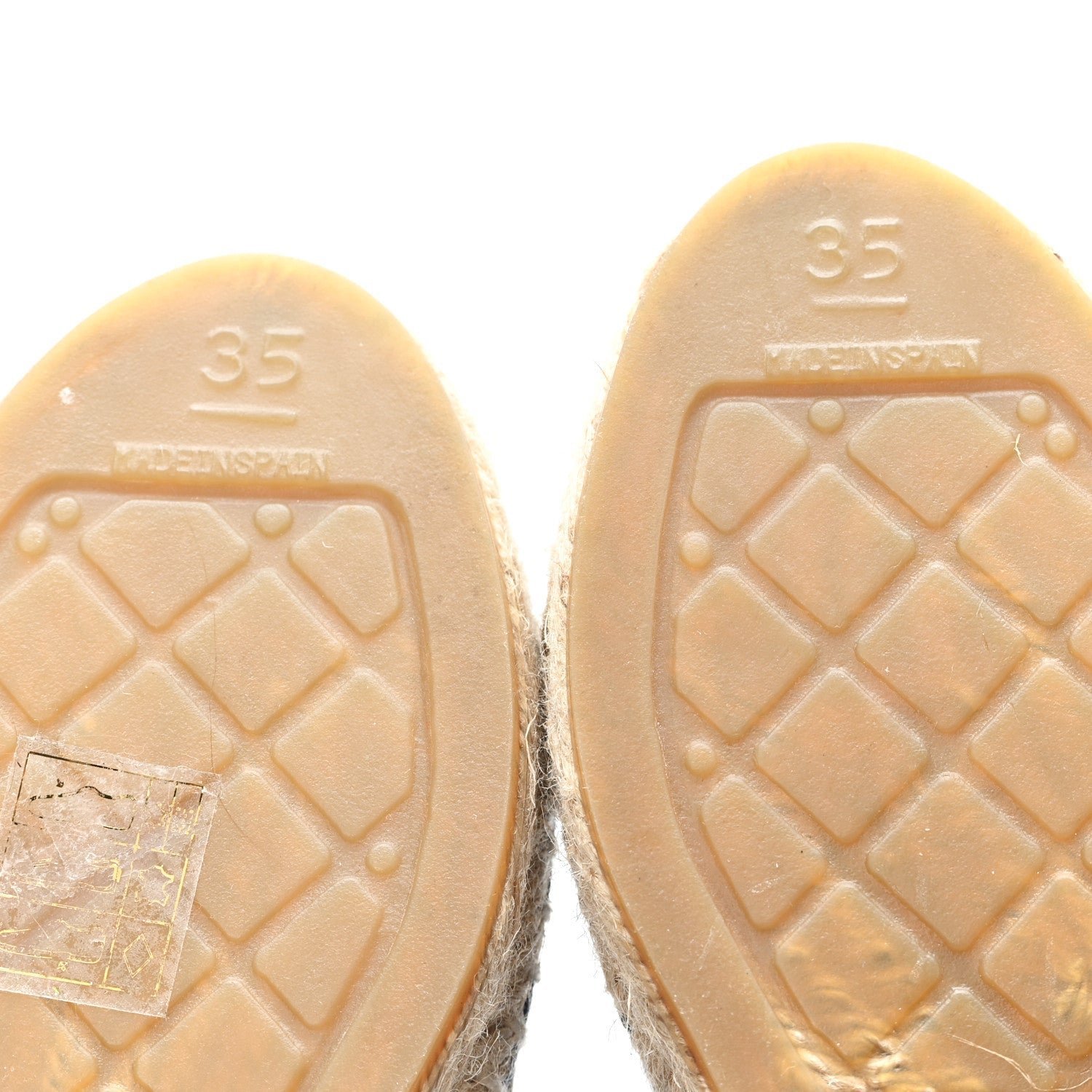 Canvas Striped Patent CC Espadrilles 35 Navy Black - Image 7