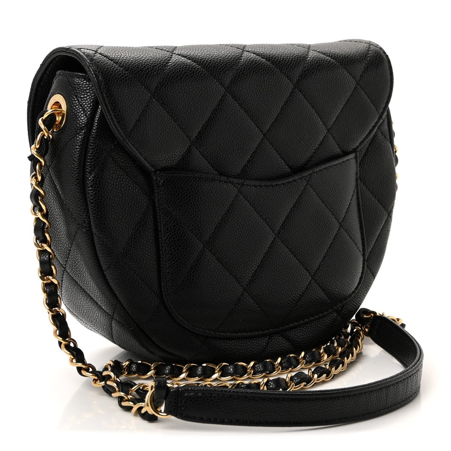 Caviar Quilted Mini Messenger Flap Black - Image 3