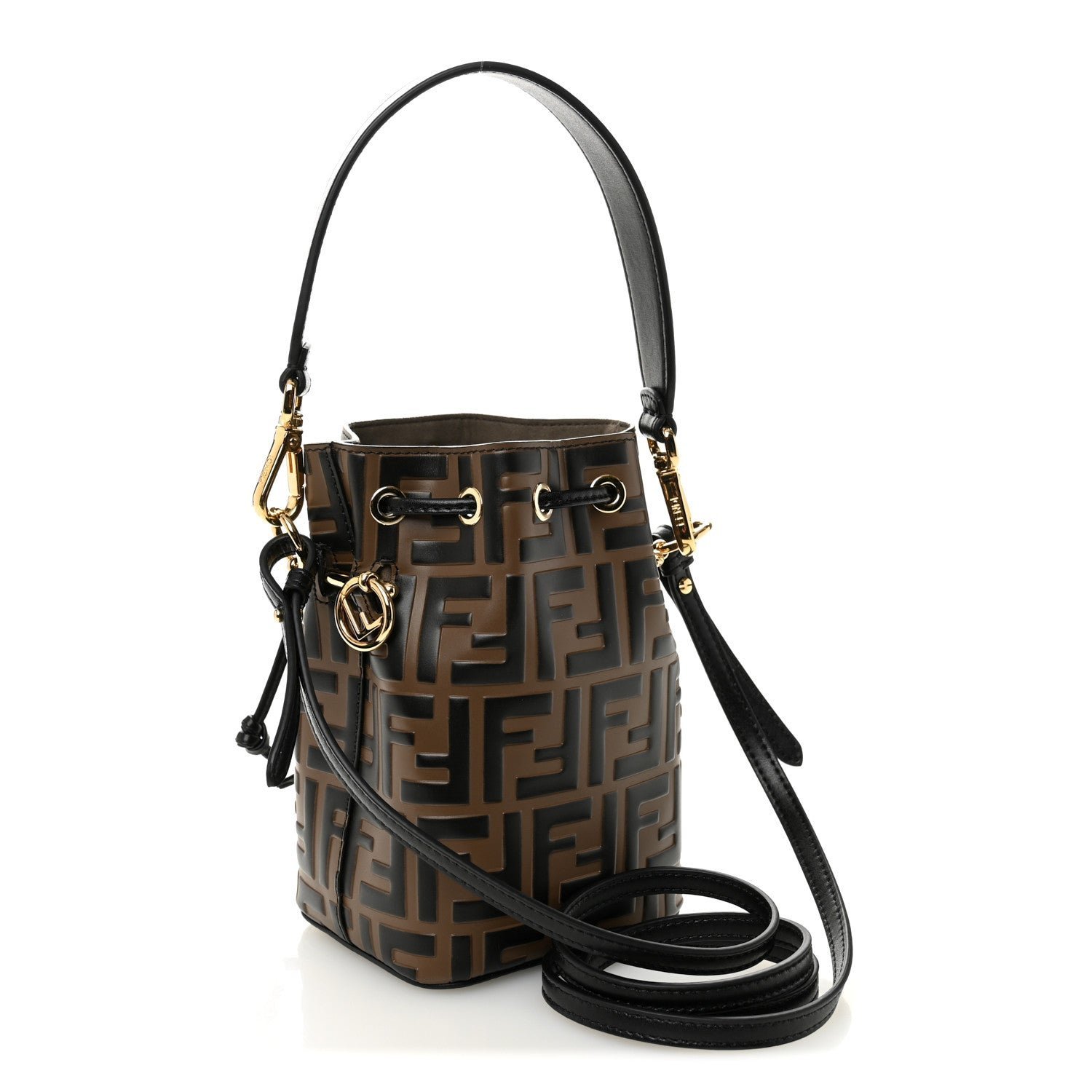 Fendi Vitello Liberty Bi-Color FF 1974 Embossed Mini Mon Tresor - Image 3