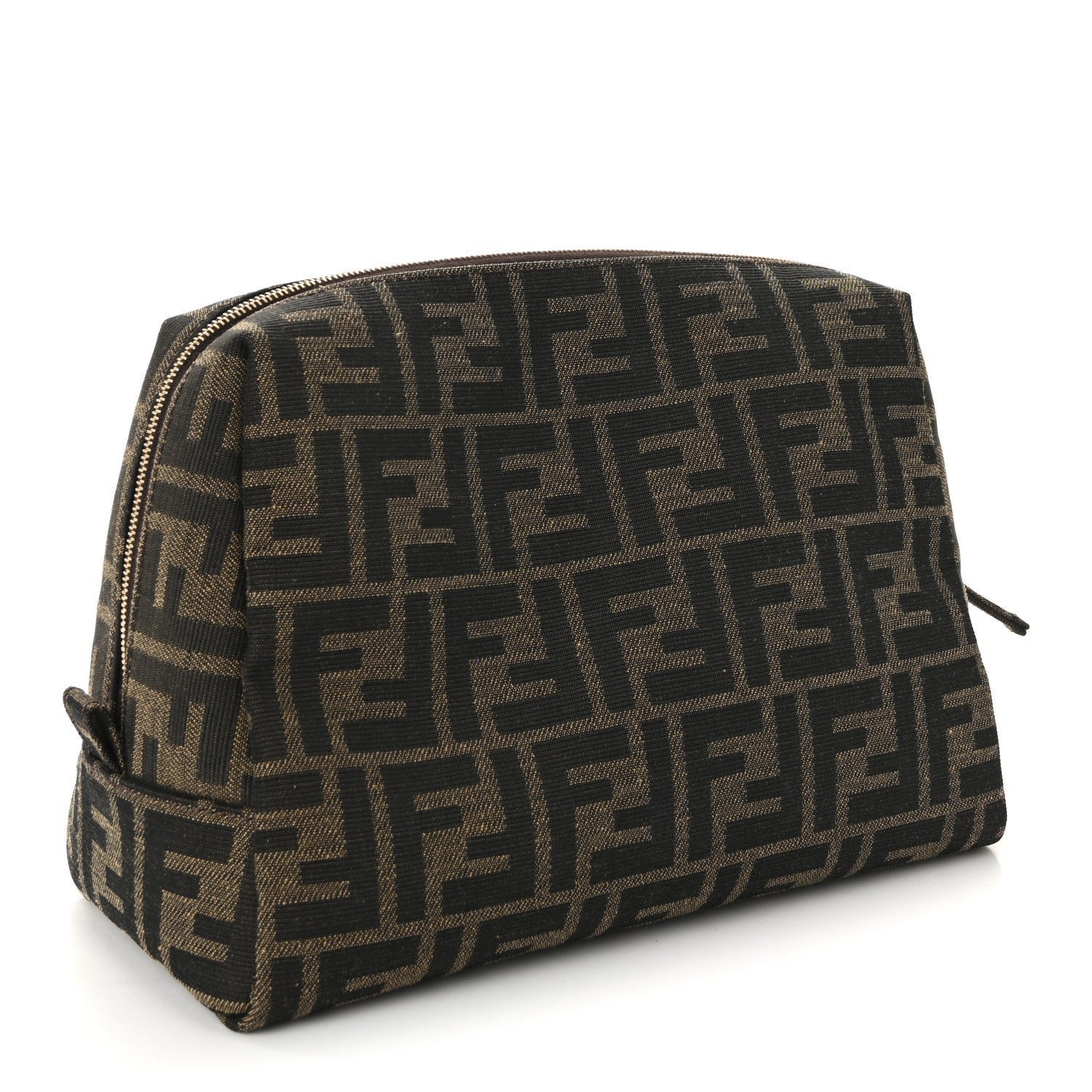 Fendi Fabric Jacquard FF 1974 Medium Trapezoid Beauty Pouch - Image 3