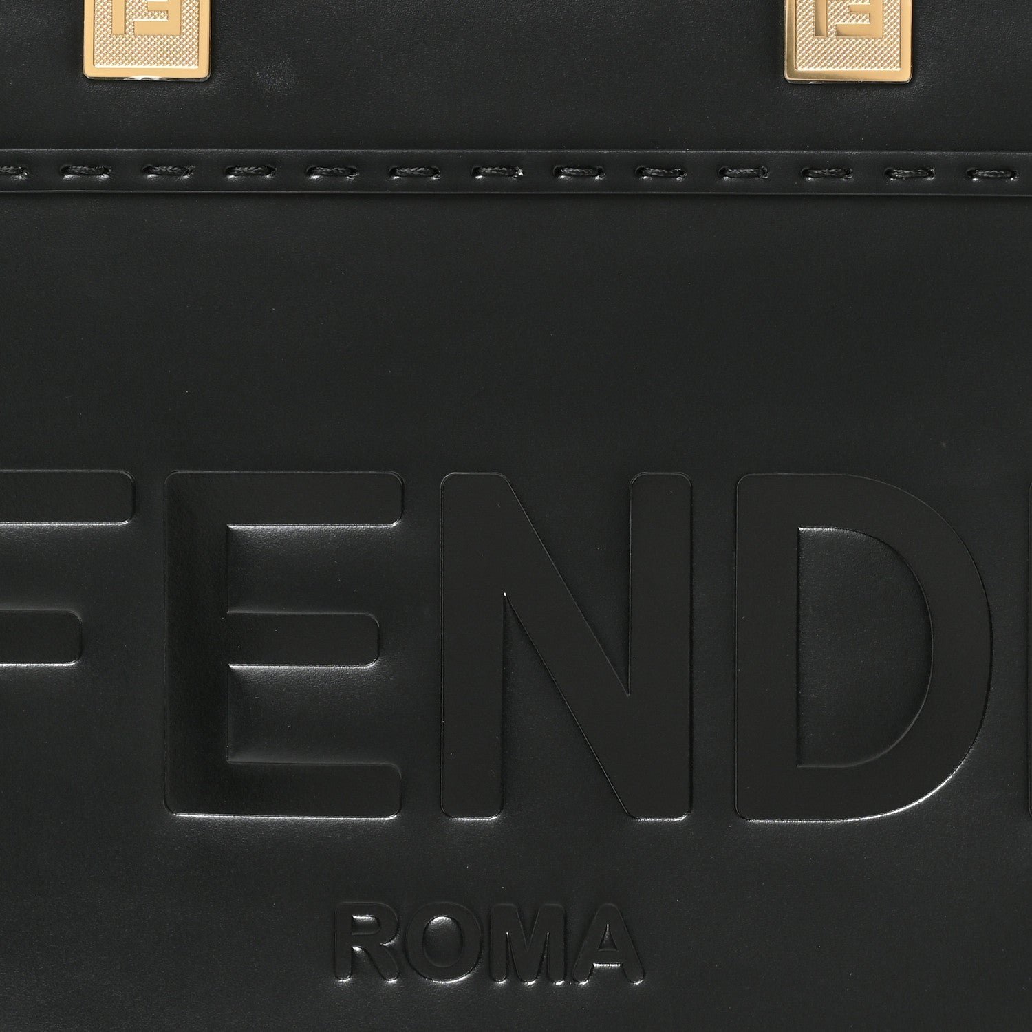 Fendi Vitello King Plexiglass Logo Embossed Small Fendi Sunshine Shopper Tote - Image 6