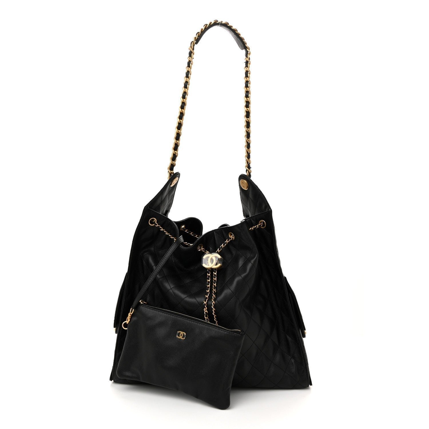 Caviar Quilted Large Chanel 25 Handbag Black - Image 3