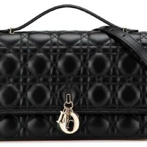 Miss Dior Top Handle Bag  Black Cannage Lambskin