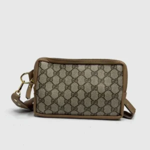 Upcycled Gucci Full Front Bella Belt Bag In Mocha Leather