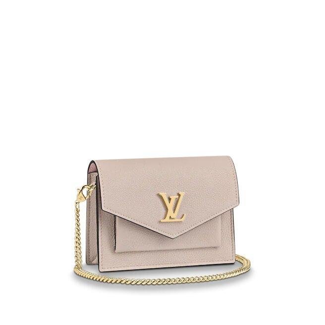 Louis Vuitton Mini Mylockme Chain Pochette Greige Beige